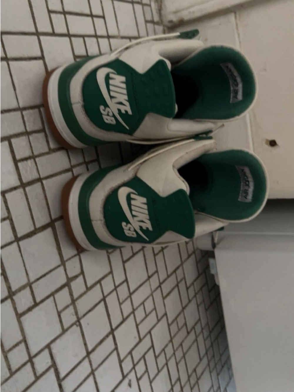 Nike Kids Green and White SB Skate Sneakers